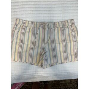 Ann Taylor Loft Pull On Multi Colored Striped Shorts, Medium